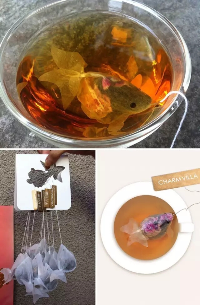 金魚(yú)茶包，泡水之后相似度更高