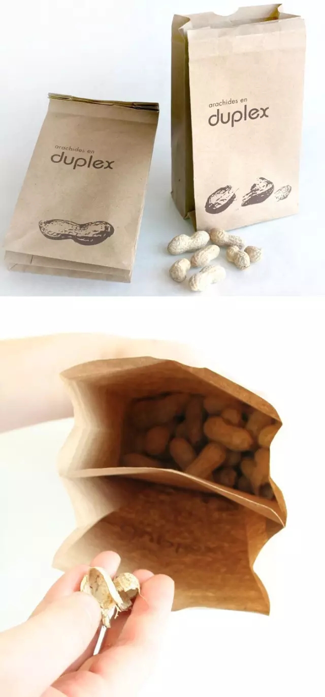 裝花生的紙袋子，中間的分隔是關(guān)鍵